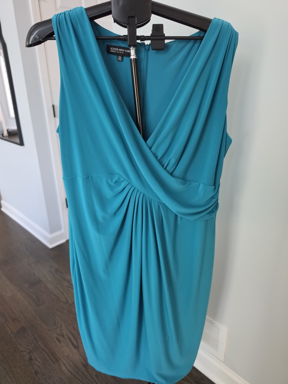 Jones New York Turquoise Surplice Midi Dress